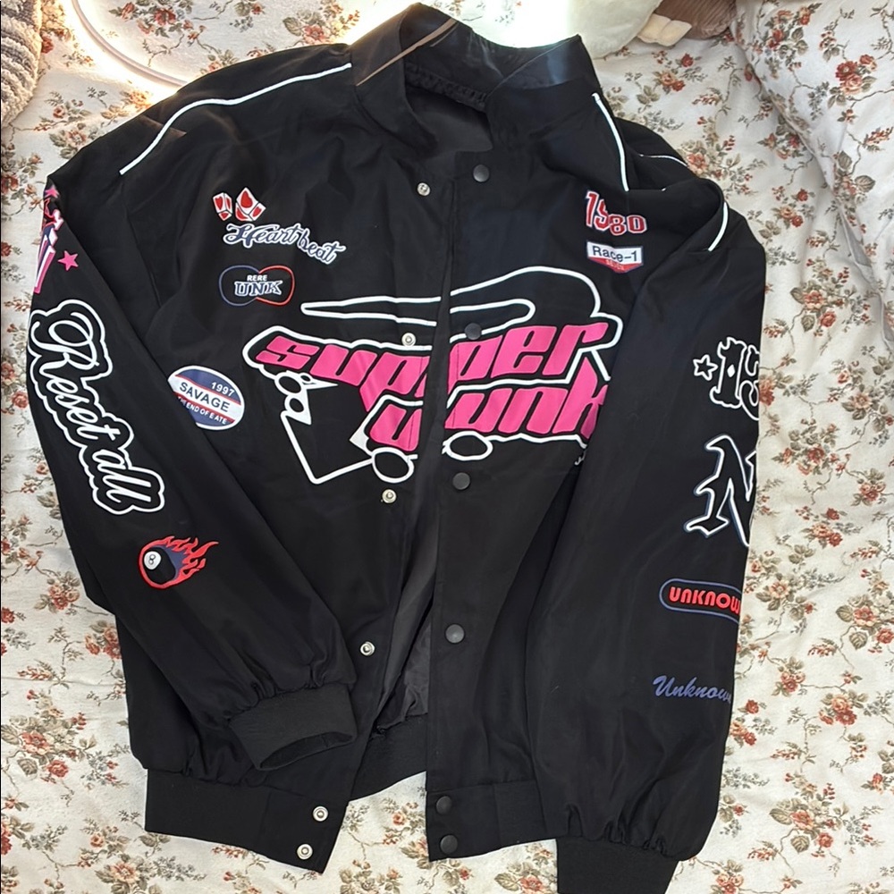 Black Super Punk Jacket with Patches